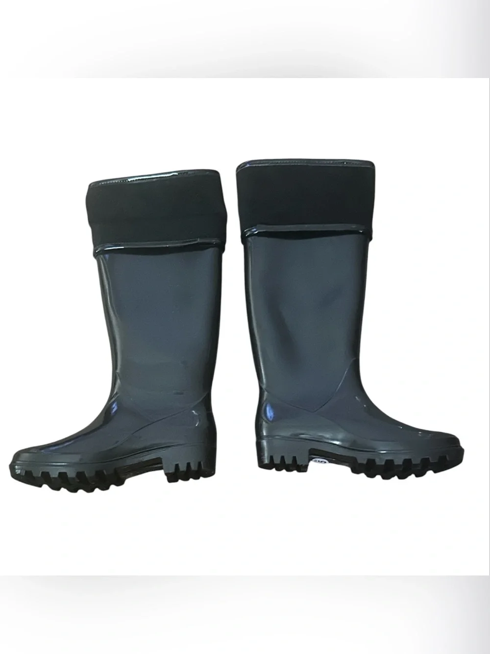 Tommy Hilfiger Black Women's Tall Rain Boots with Logo Accent